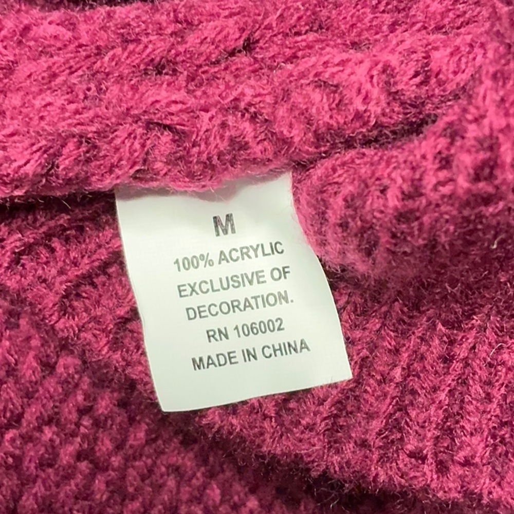 Cozy Cable Knit Dog Sweater in Plum - Picture 8 of 9